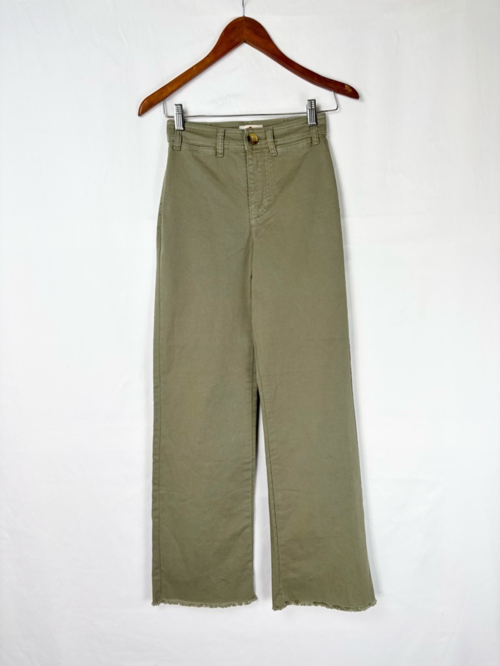 Marine Layer Bridget Wide Leg Pant Full Length Green Size 0 Women High Waist